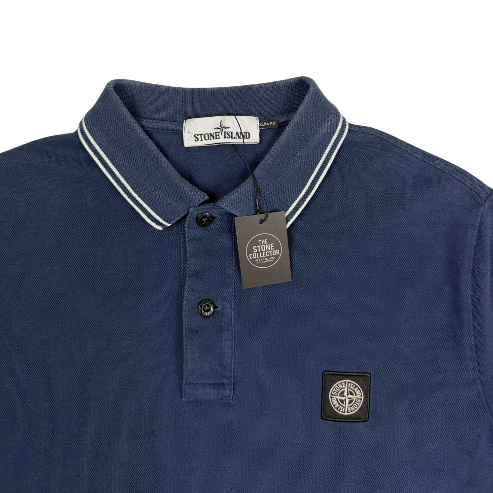 Polo Stone Island azul marino manga corta - talla 2XL