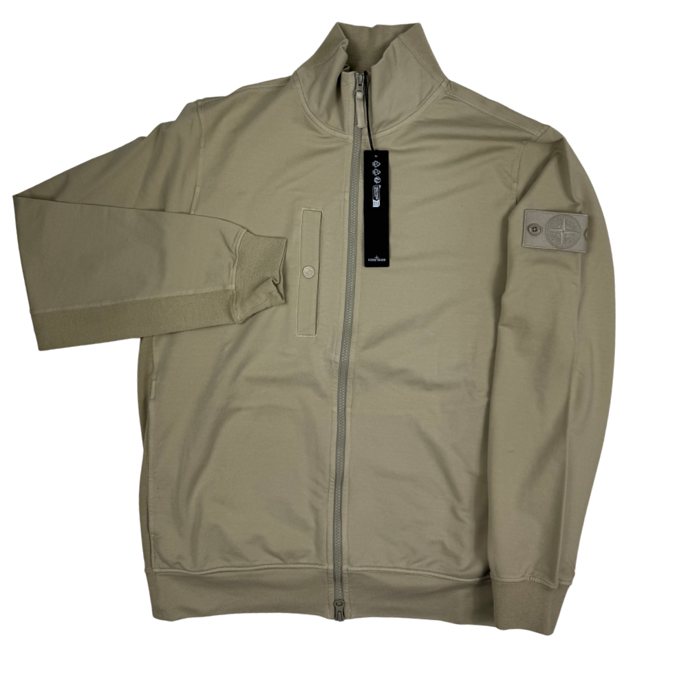 Sudadera Stone Island Ghost con cremallera y bolsillo arena - talla XL