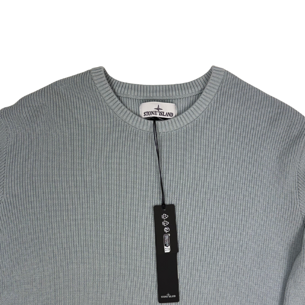 Jersey Stone Island de punto cuello redondo azul hielo - talla XL