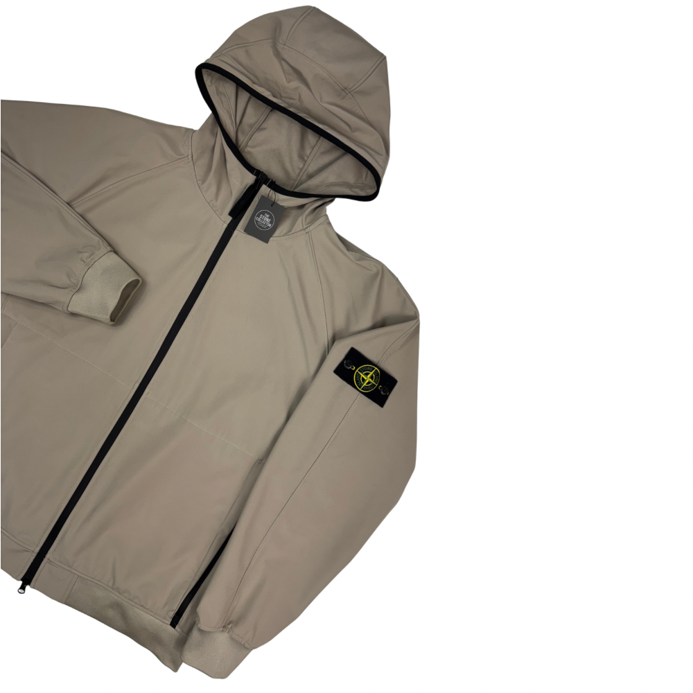 Chaqueta Stone Island Light Soft Shell-R e.dye Technology in Recycled Polyester beige - talla 2XL