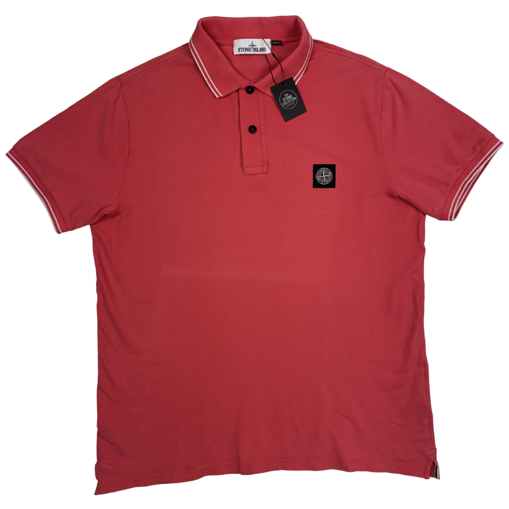 Polo Stone Island Rosa coral Manga corta - talla XL