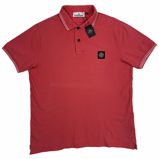 Polo Stone Island Rosa coral Manga corta - talla XL