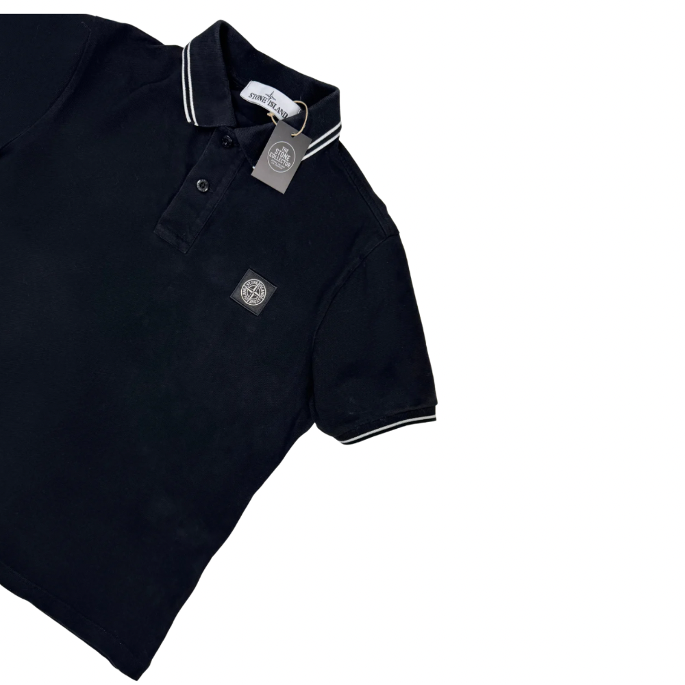 Polo Stone Island Negro  manga corta - talla M