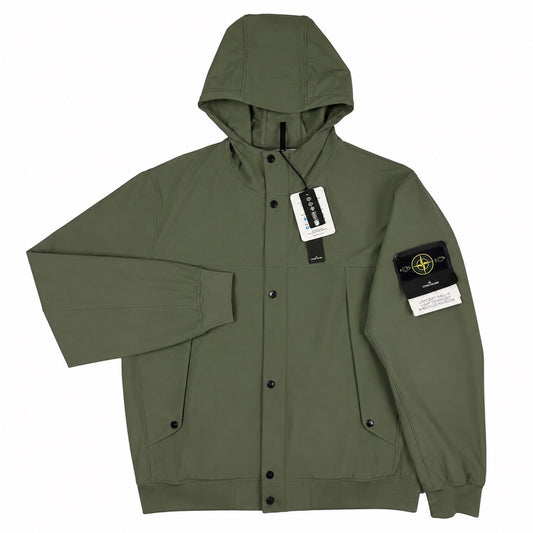 Chaqueta Stone Island Light Soft Shell - R e.dye Technology in Recycled  Polyester verde  - talla 2XL