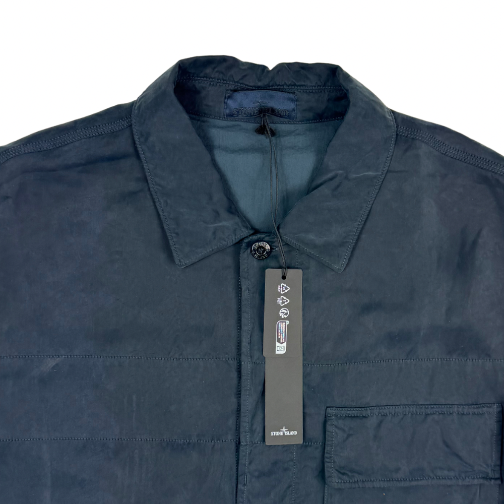Sobrecamisa Stone Island Ghost con botones azul marino - talla 2XL