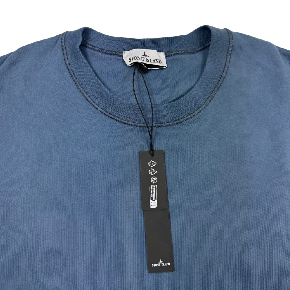 Sudadera cuello redondo Stone Island azul - talla 3XL