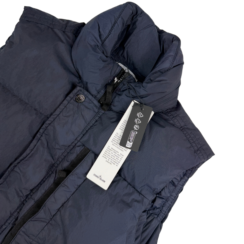 ABRIGO SIN MANGAS GARMENT DYED CRINKLE REPS R-NY DOWN STONE ISLAND - talla S