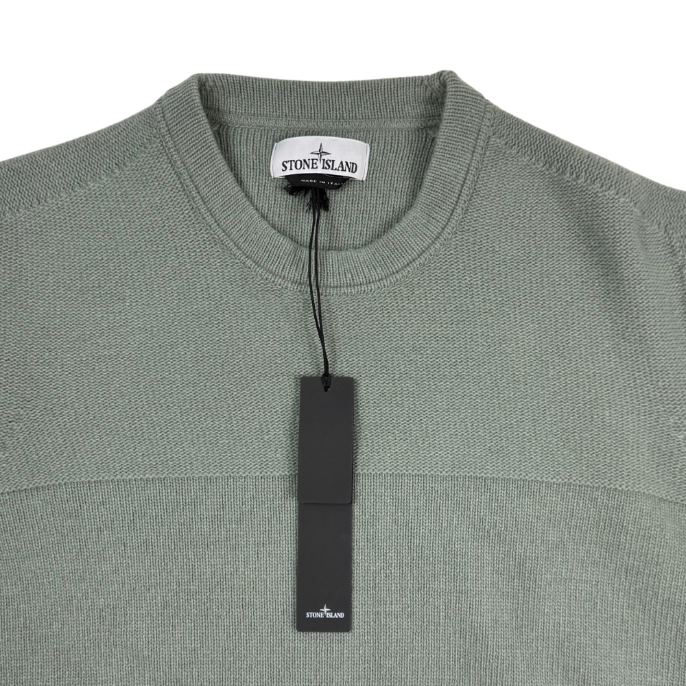 Jersey Stone Island cuello redondo de punto verde - talla XL