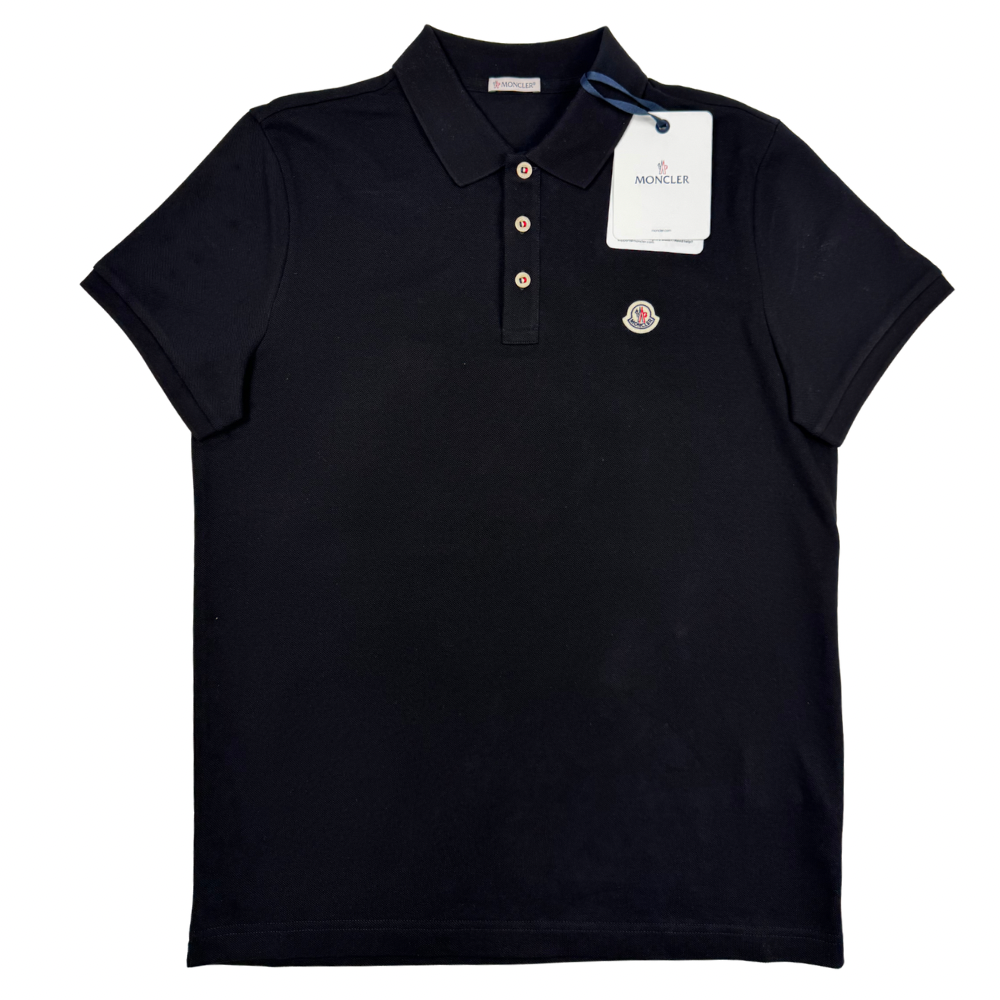 Polo Moncler negro manga corta - talla L