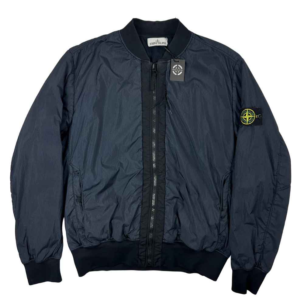 ABRIGO BOMBER GARMENT DYED CRINKLE REPS NY STONE ISLAND - talla XL
