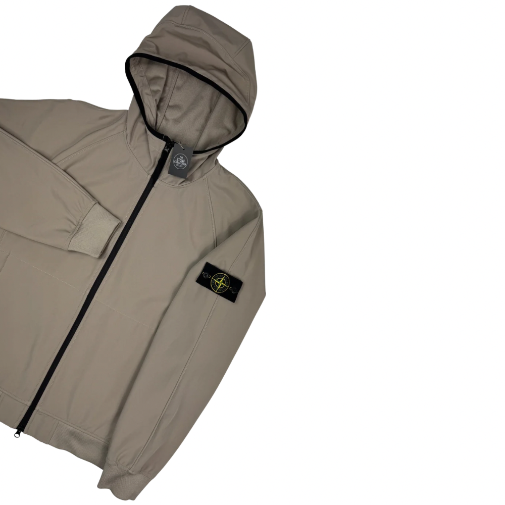 Chaqueta Stone Island Light Soft Shell-R e.dye Technology in Recycled Polyester beige - talla M