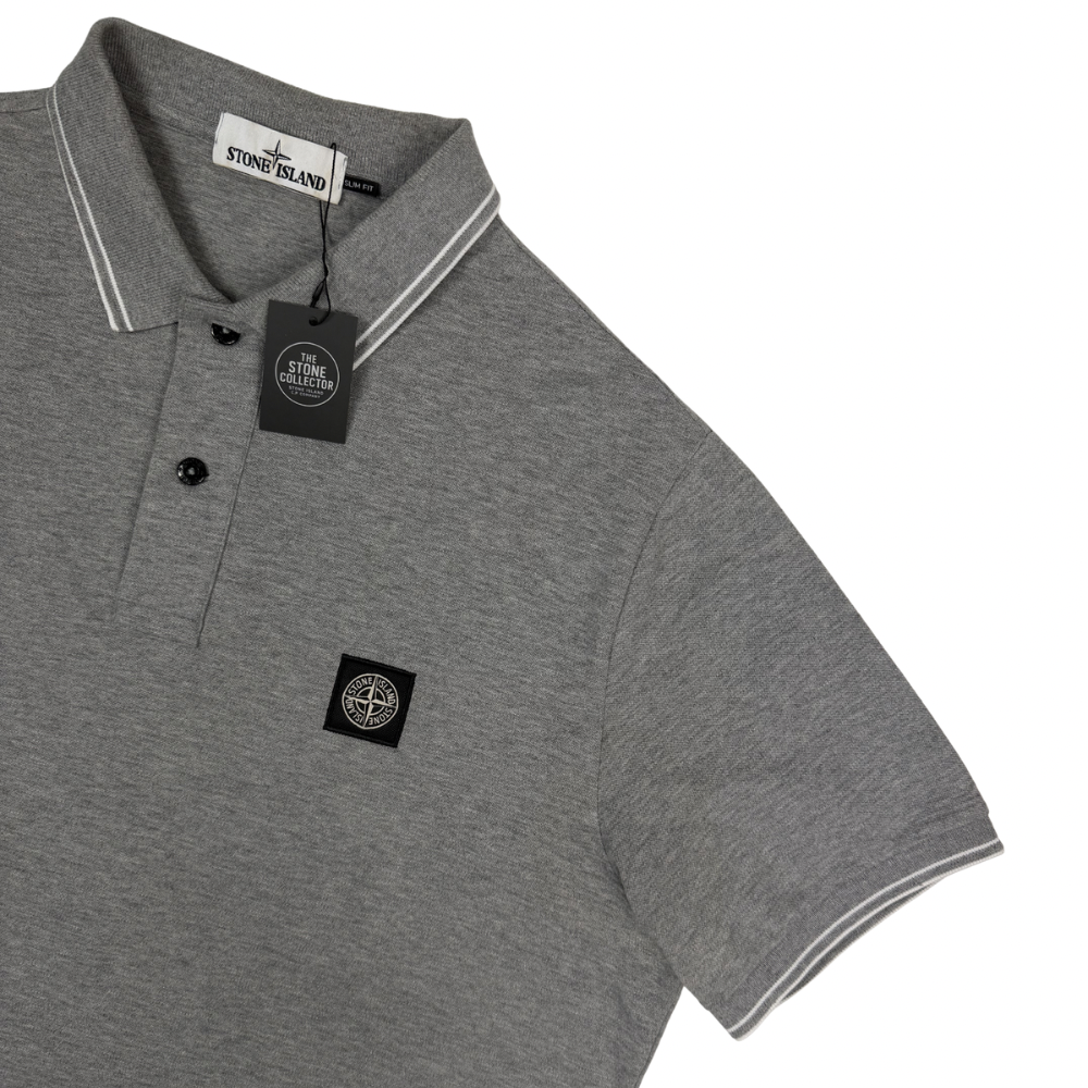 Polo Stone Island gris manga corta - talla 2XL