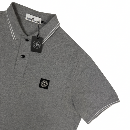 Polo Stone Island gris manga corta - talla 2XL