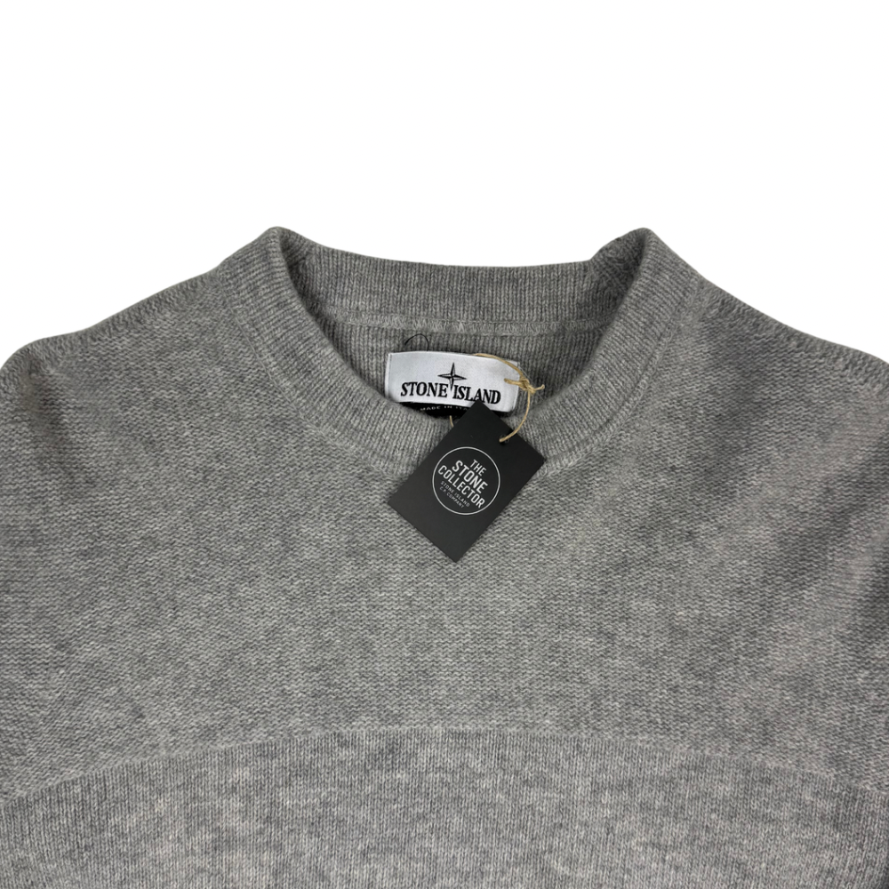 Jersey cuello redondo de punto Stone Island gris claro - talla XL