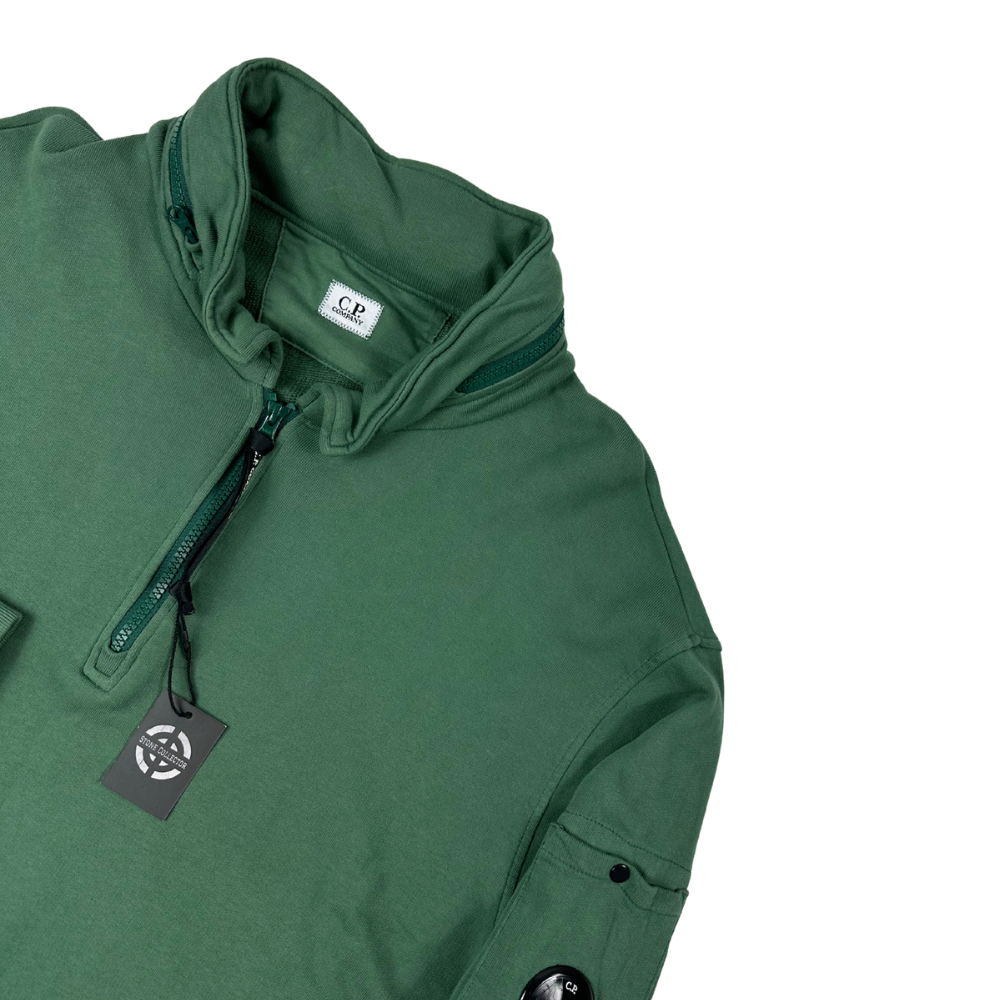 SUDADERA HALF ZIP CON CAPUCHA EXTRAIBLE C.P COMPANY - talla XL