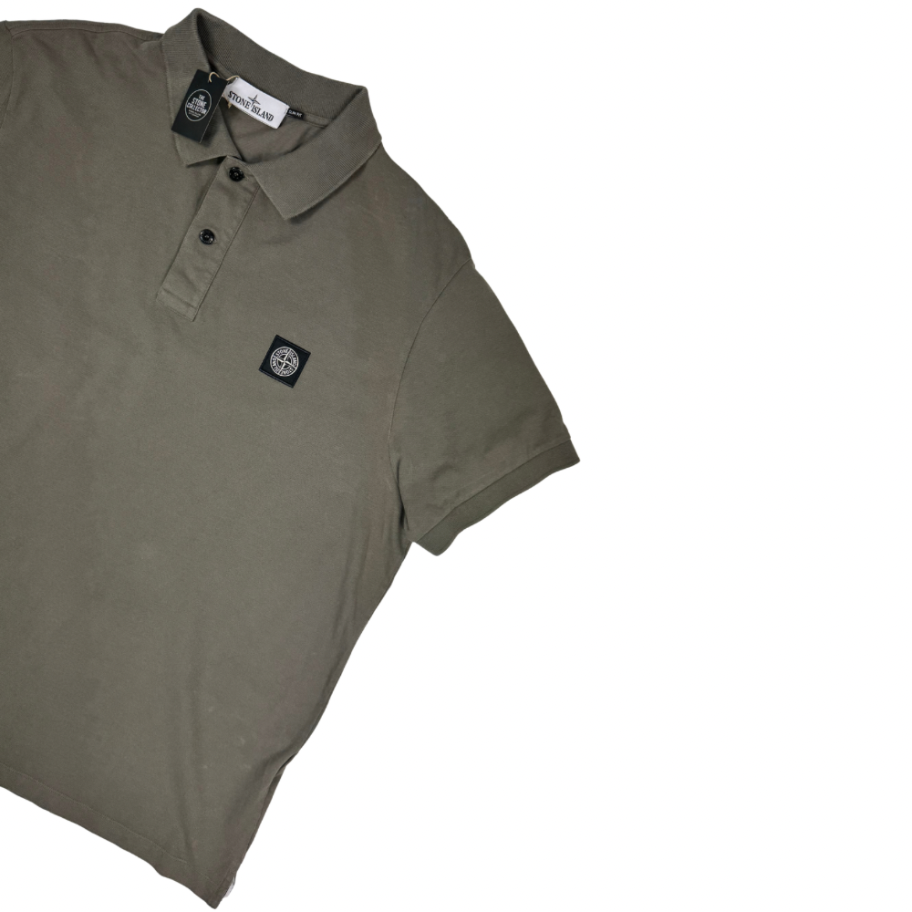 Polo Stone Island Caqui manga corta - talla 3XL