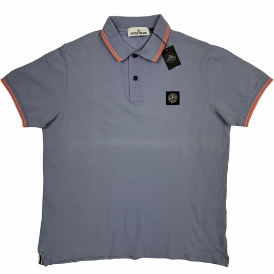 Polo Stone Island gris claro manga corta - talla 2XL