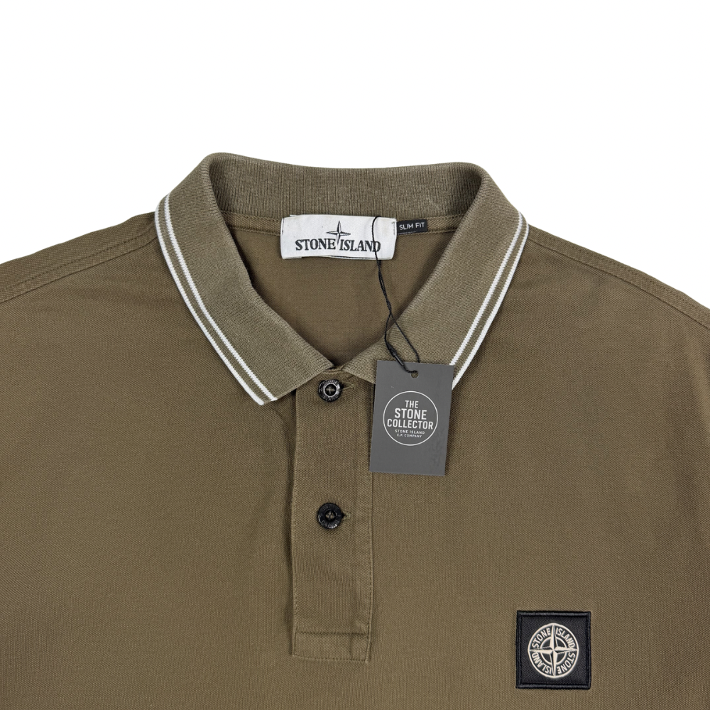 Polo Stone Island verde oscuro  manga corta - talla 2XL