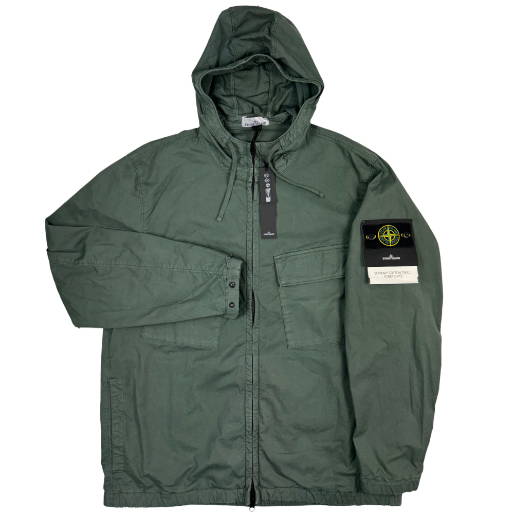 Chaqueta Stone Island Supima Cotton Twill Stretch-TC Verde militar - talla 2XL