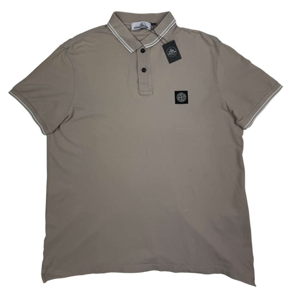 Polo Stone Island beige piedra manga corta - talla 2XL