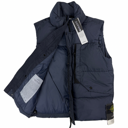 ABRIGO SIN MANGAS GARMENT DYED CRINKLE REPS R-NY DOWN STONE ISLAND - talla S