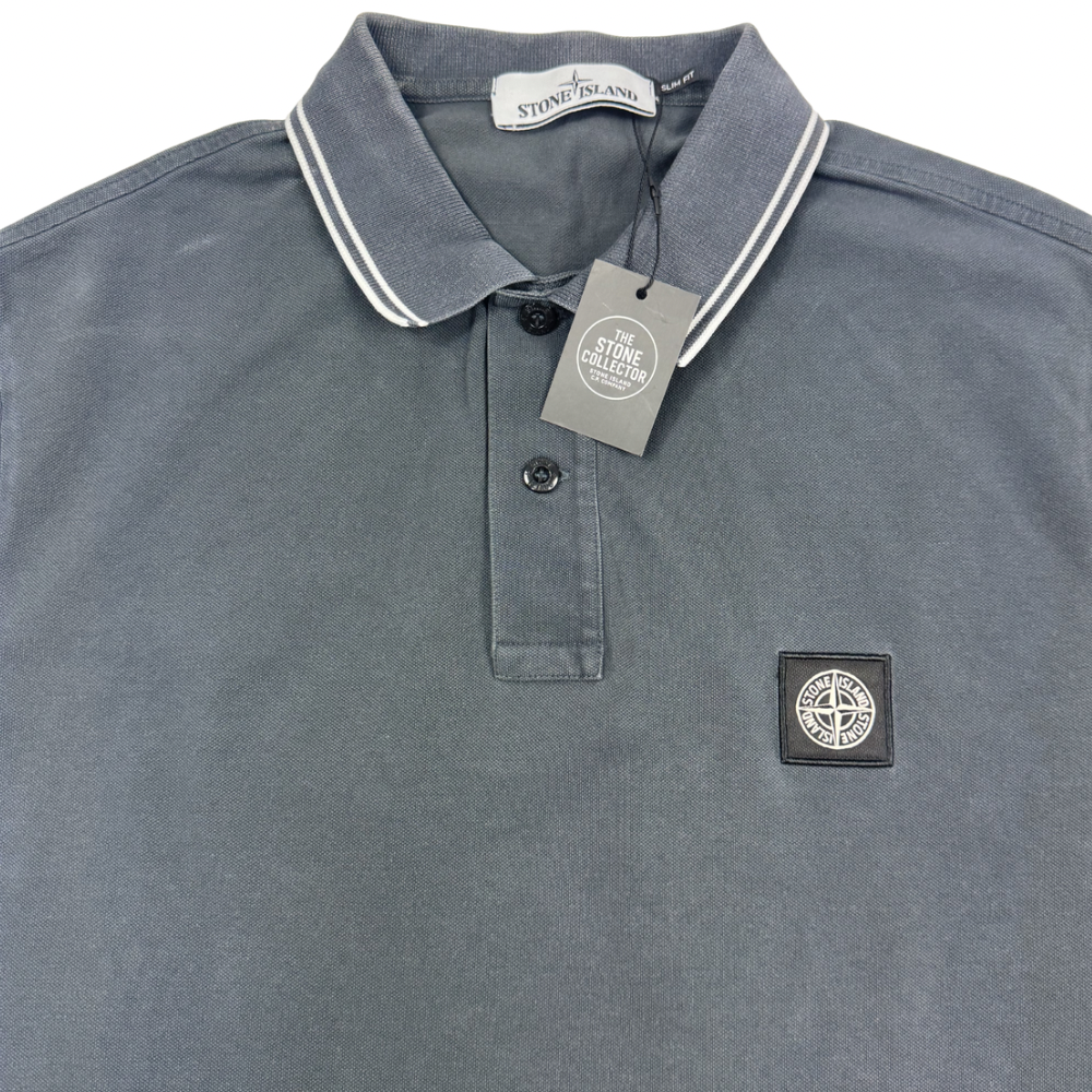 Polo Stone Island gris oscuro manga corta - talla XL