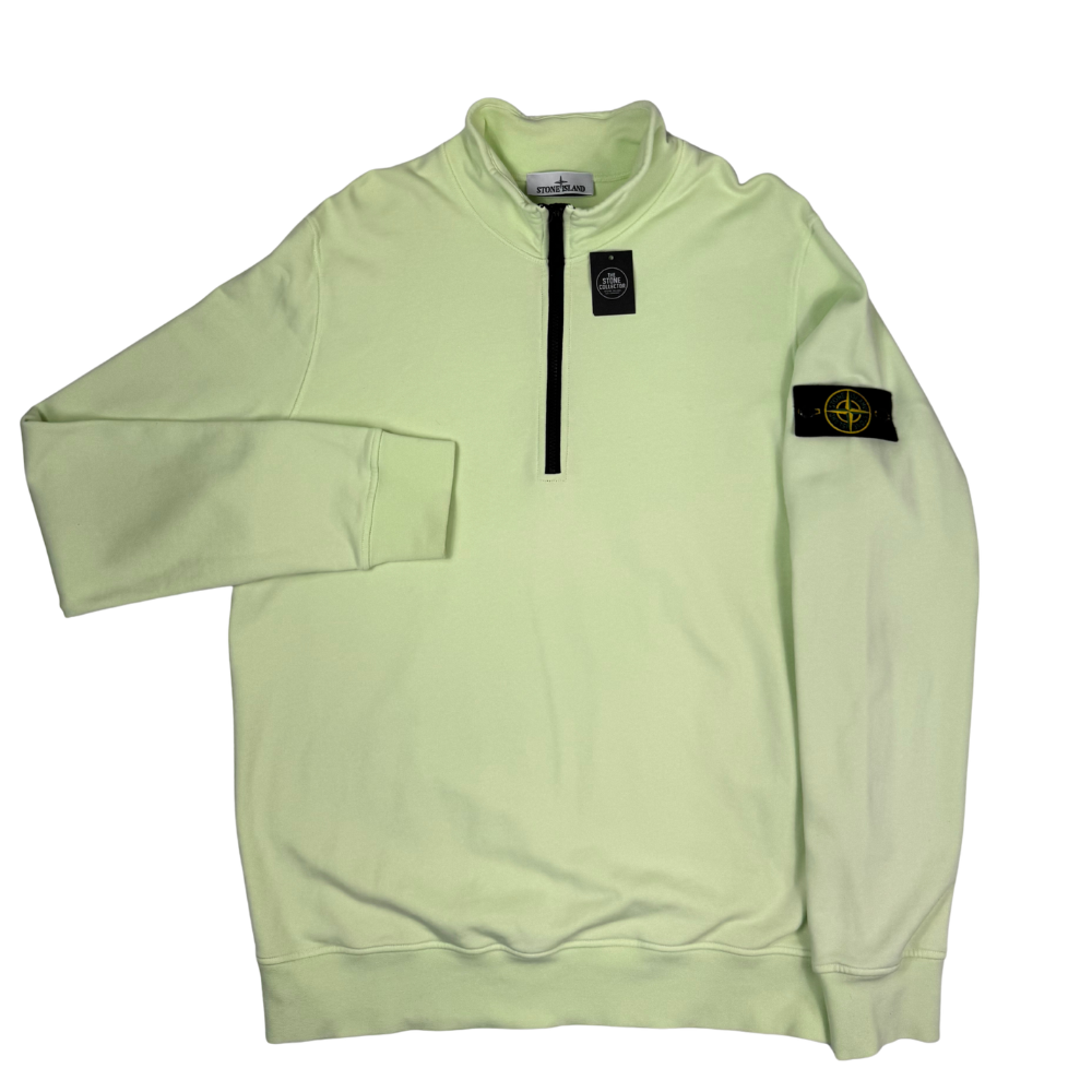 Sudadera Half-Zip Stone Island Verde lima - talla 2XL