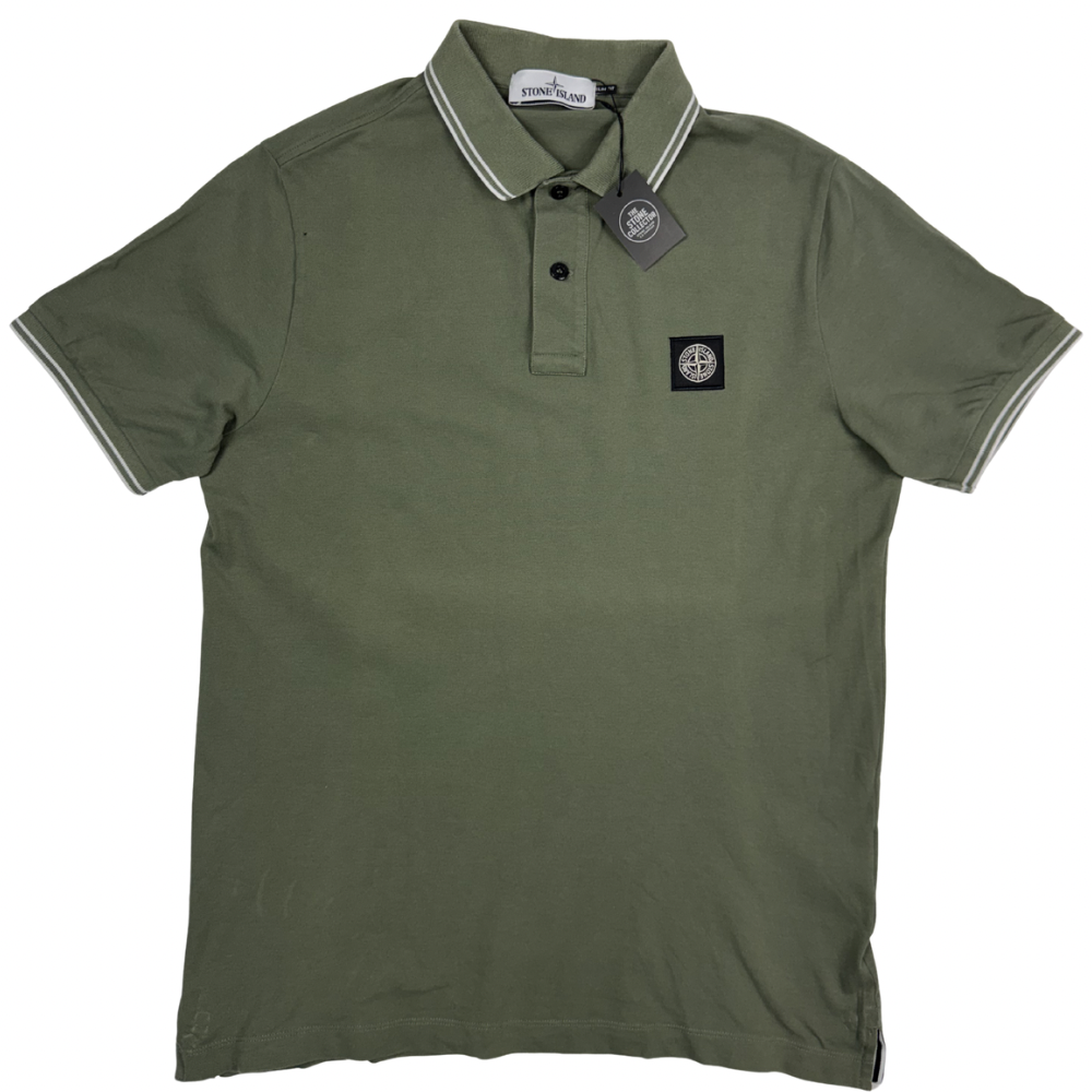 Polo Stone Island verde manga corta - talla XL