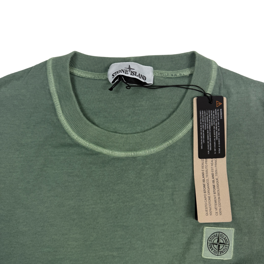 Camiseta Stone Island Garment Dyed Verde manga corta - talla 2XL