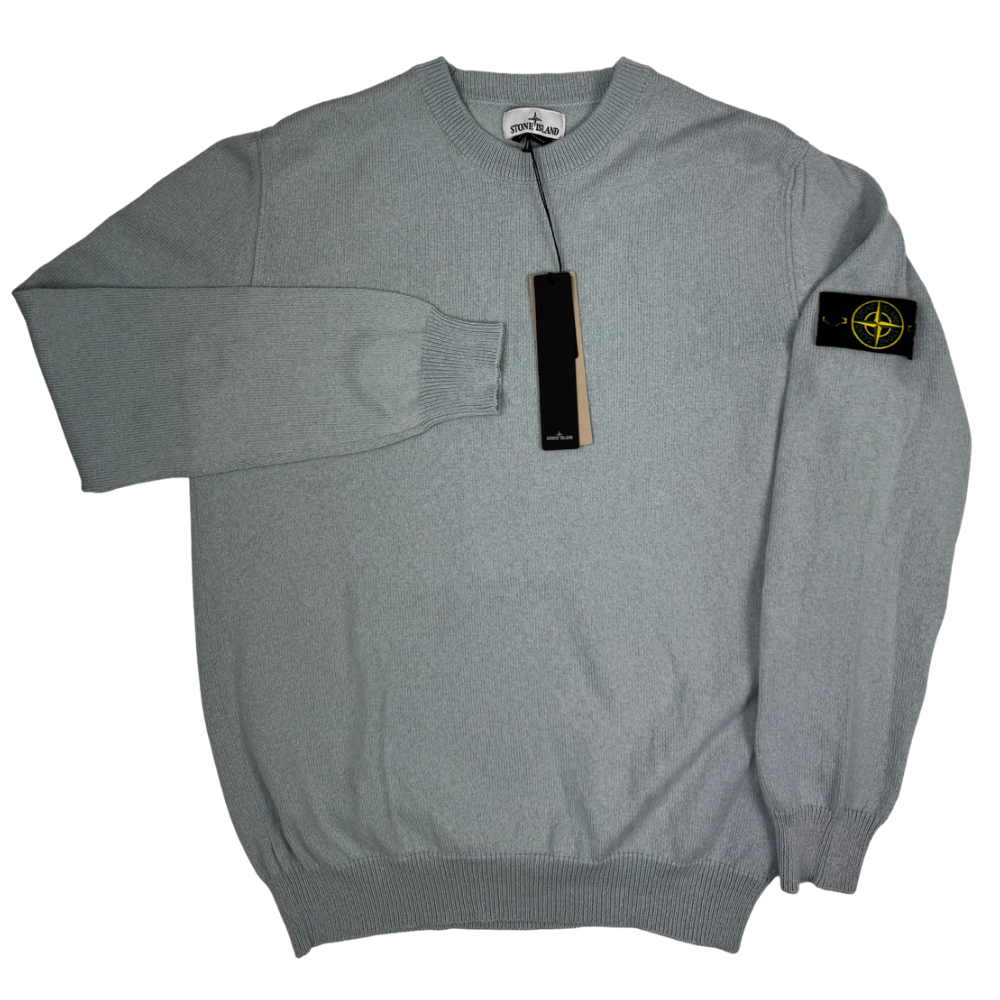 Jersey Stone Island cuello redondo azul hielo - talla XL