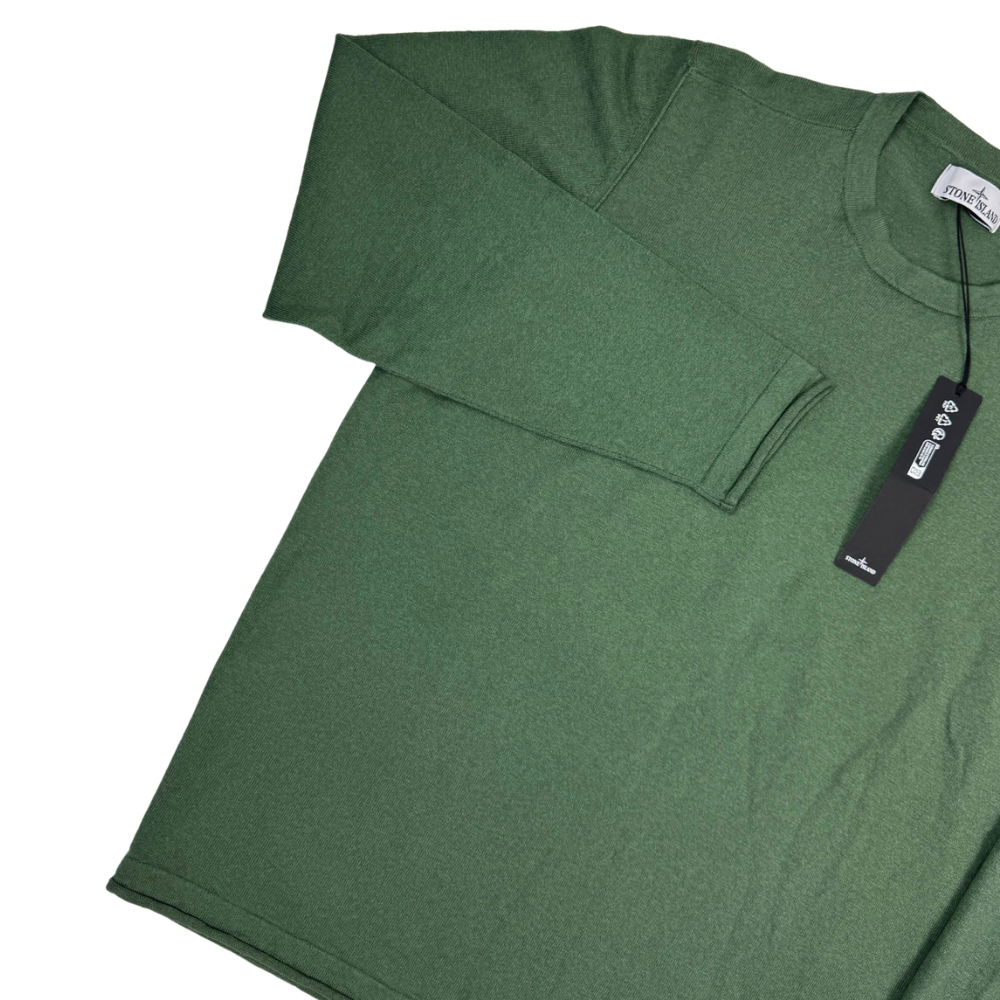 Jersey Stone Island cuello redondo verde oliva - talla 2XL/3XL