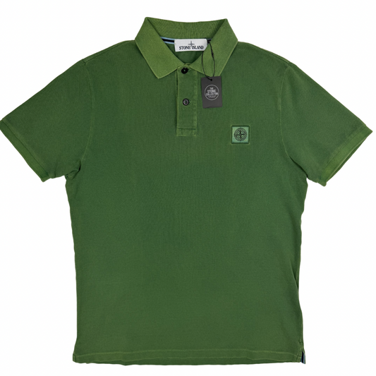 Polo Stone Island verde manga corta - talla L