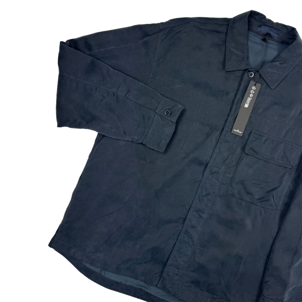 Sobrecamisa Stone Island Ghost con botones azul marino - talla 2XL