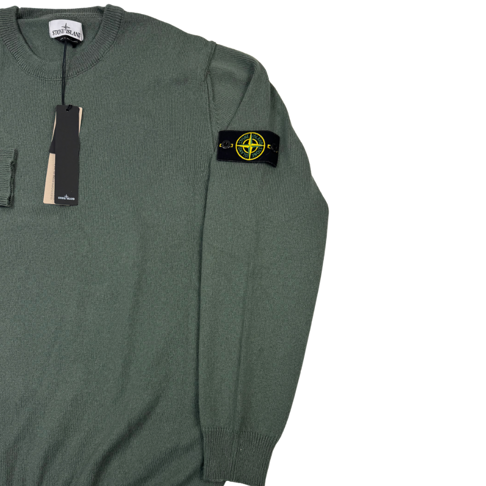 Jersey Stone Island cuello redondo verde oliva - talla XL/2XL/3XL
