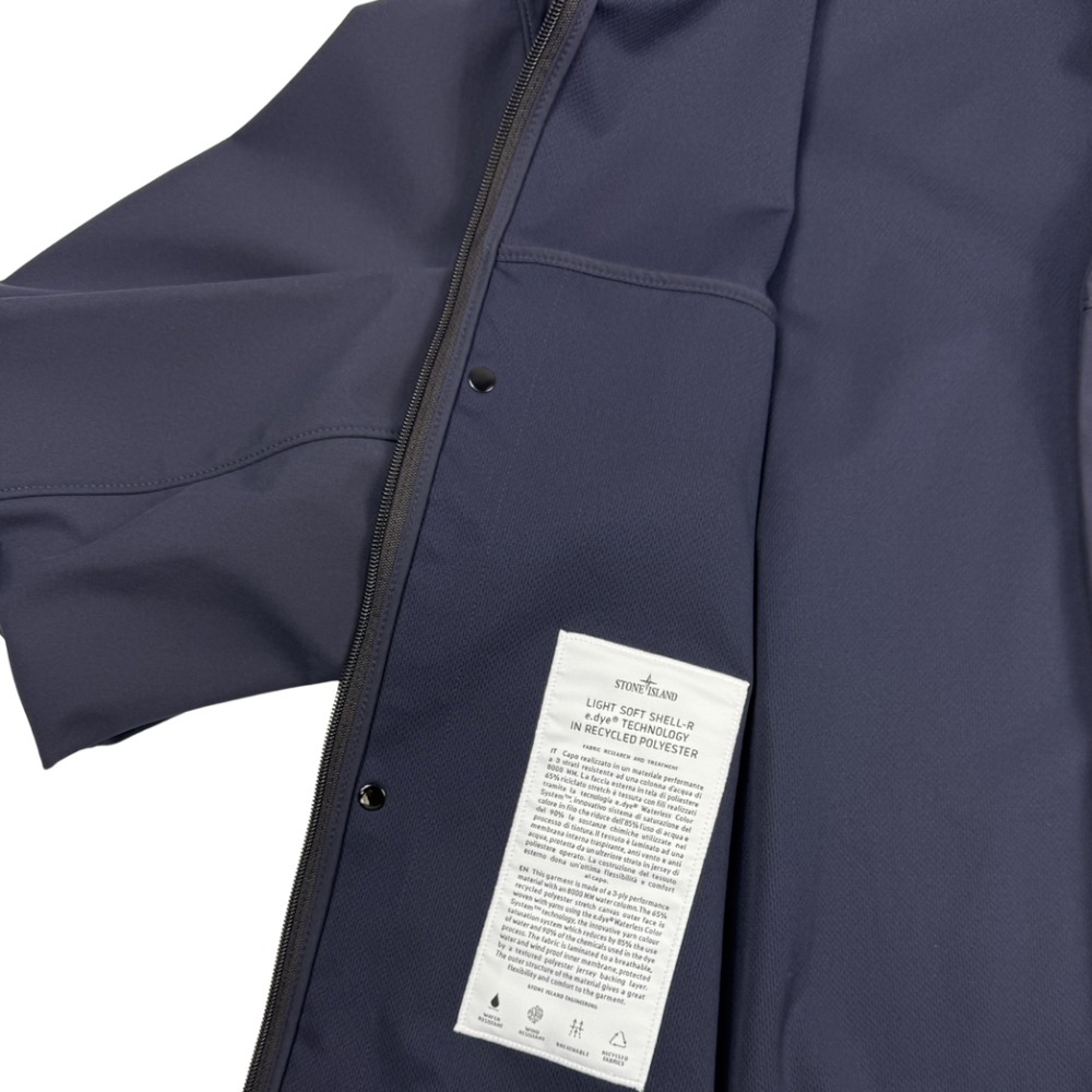 Chaqueta Stone Island Light Soft Shell-R e.dye Technology in Recycled Polyester azul marino - talla XL