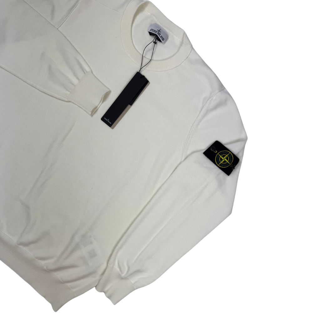 Jersey Stone Island cuello redondo blanco roto- talla XL/3XL