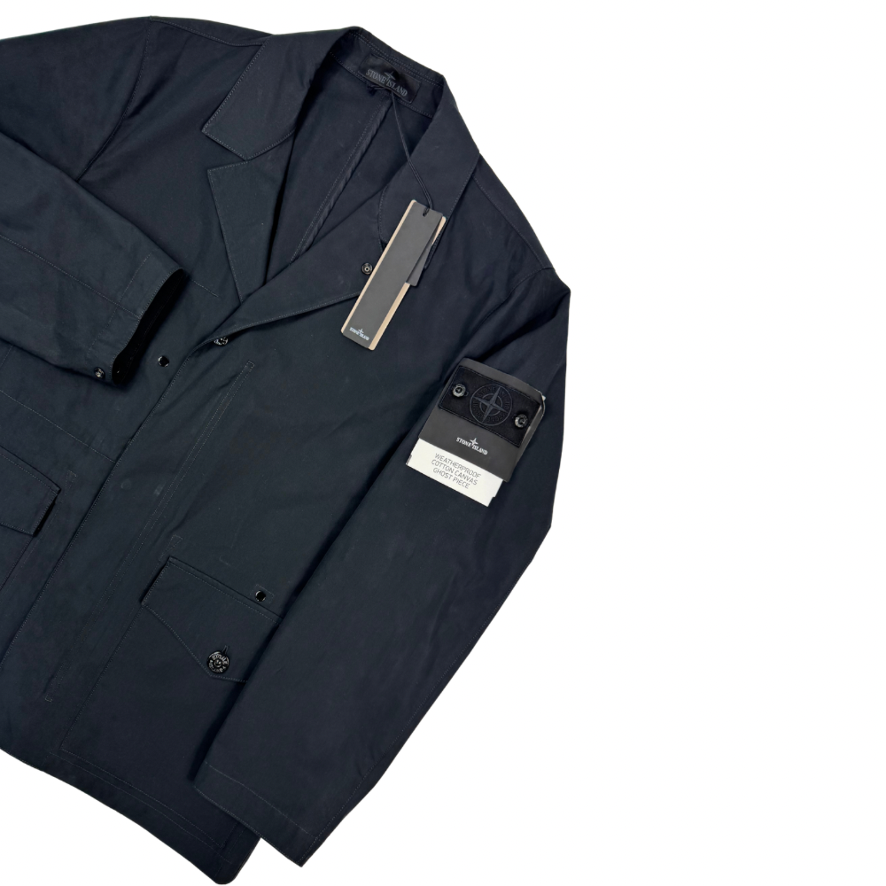 Chaqueta Stone Island Weatherproof Cotton Canvas Ghost Piece negro - talla XL