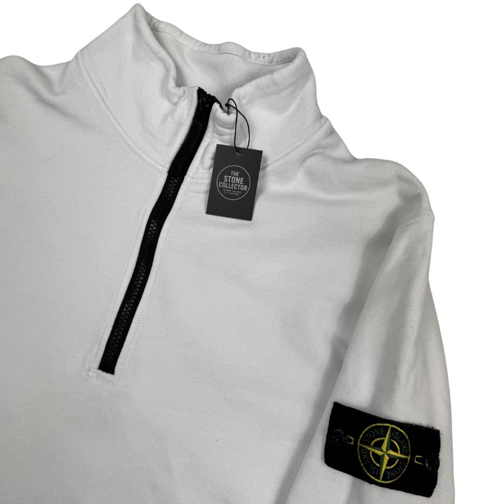 Sudadera Half-Zip Stone Island Blanca - talla L