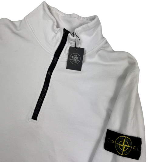 Sudadera Half-Zip Stone Island Blanca - talla L