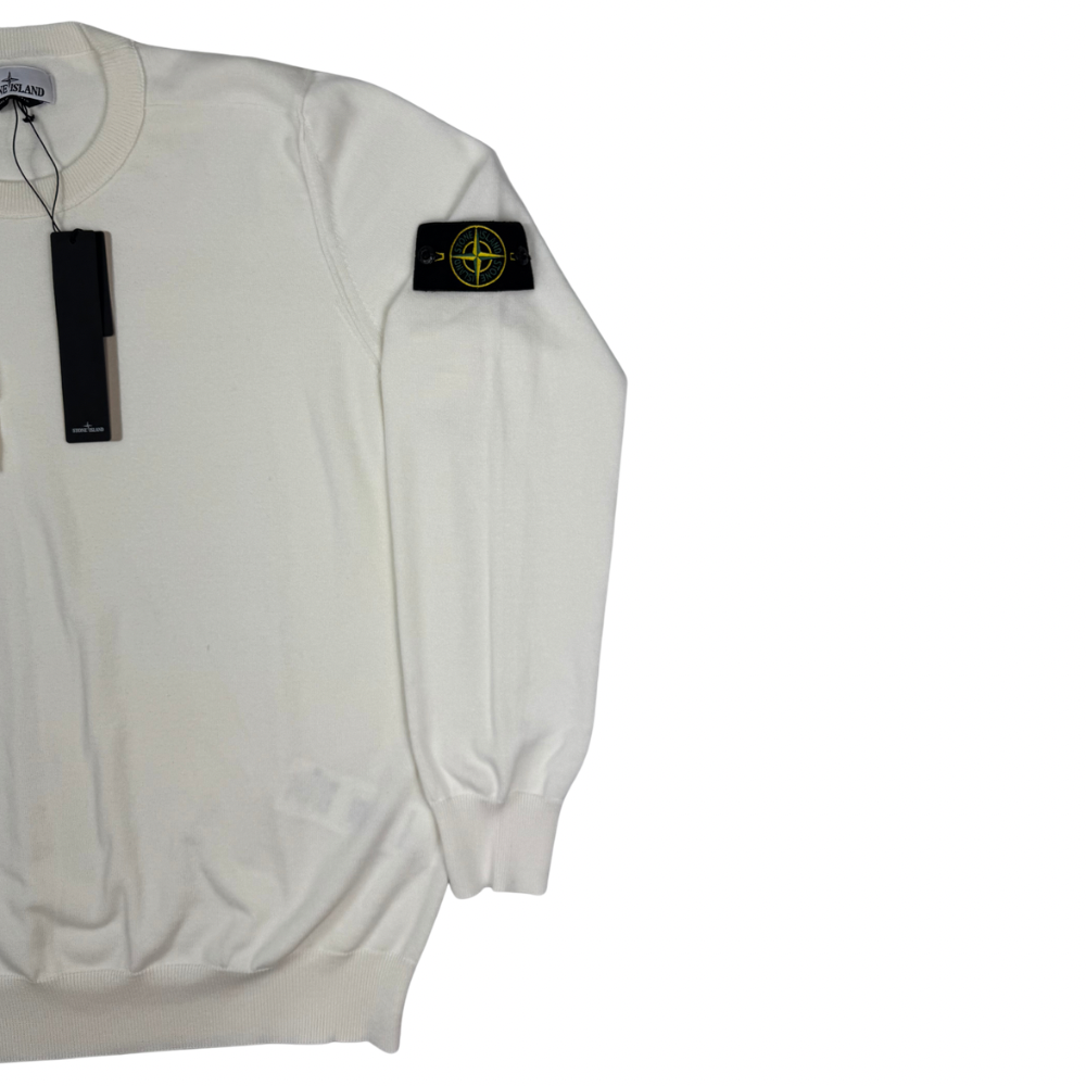Jersey Stone Island cuello redondo blanco roto- talla XL/3XL