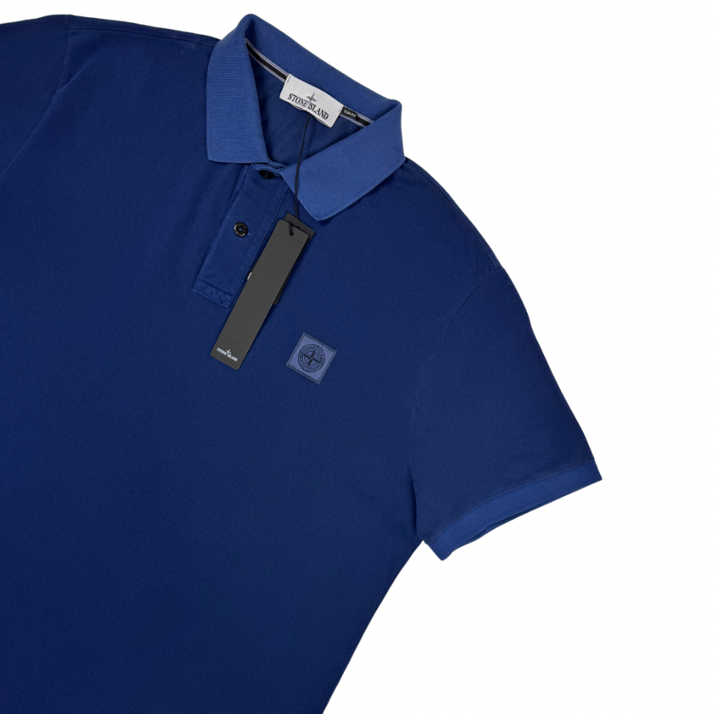 Polo Stone Island manga corta azul marino - talla 2XL