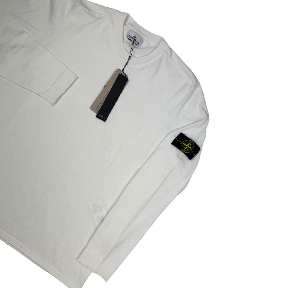 Jersey Stone Island cuello redondo blanco roto - talla 3XL
