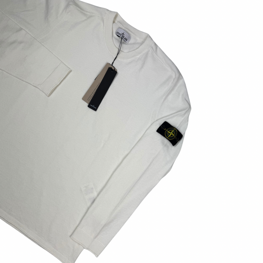 Jersey Stone Island cuello redondo blanco roto - talla 3XL