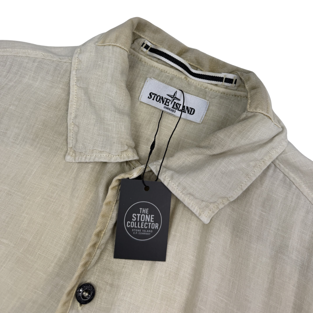 CAMISA MANGA LARGA DE LINO STONE ISLAND - talla M