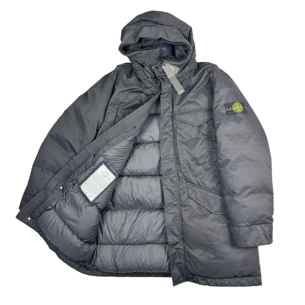 Abrigo Stone Island Opaque Nylon Twill Down-TC Negro - talla 2XL