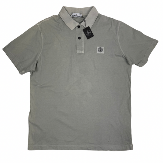 Polo Stone Island Gris claro manga corta - talla 2XL