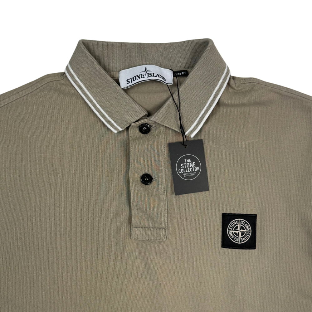 Polo Stone Island Caqui claro manga corta - talla M