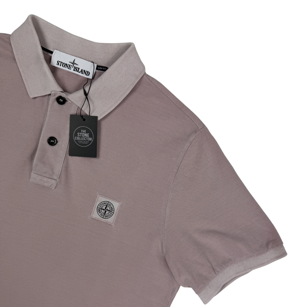 Polo Stone Island rosa manga corta - talla M