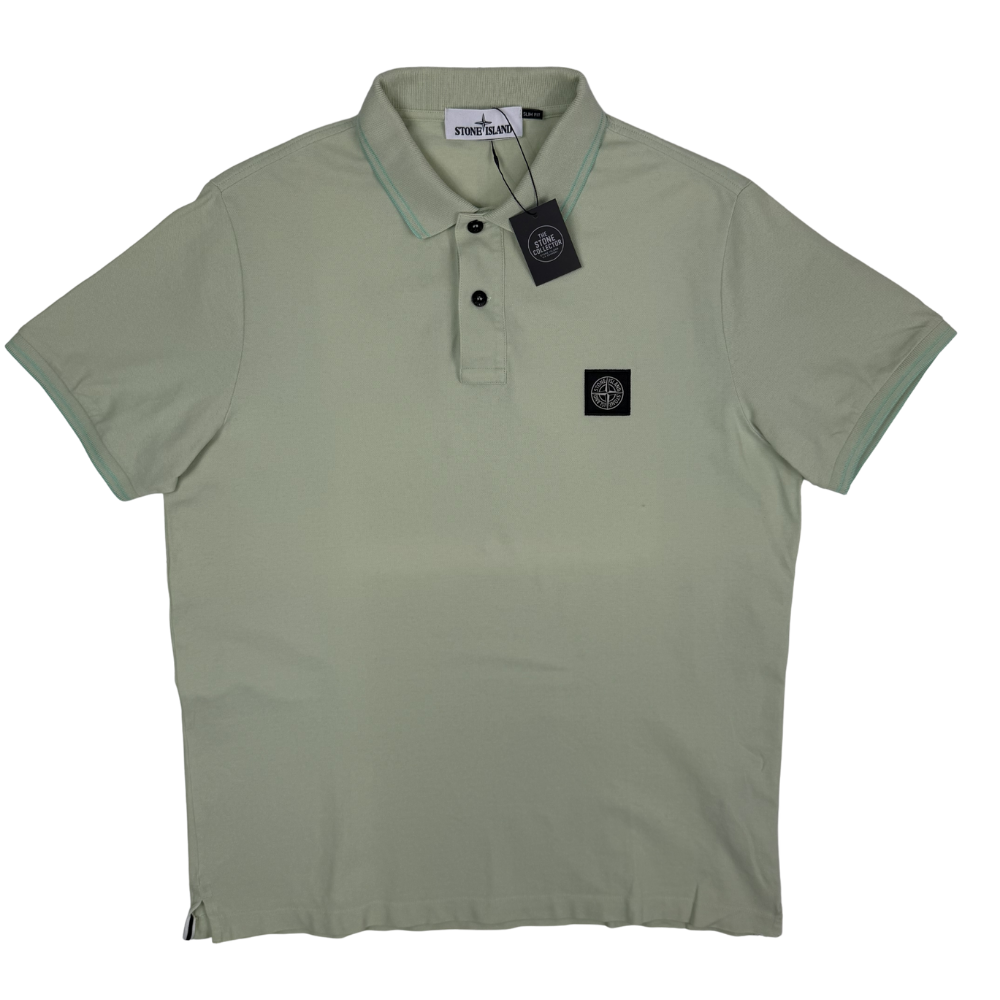 Polo Stone Island verde claro manga corta - talla XL