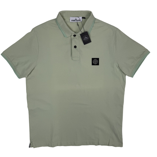 Polo Stone Island verde claro manga corta - talla XL